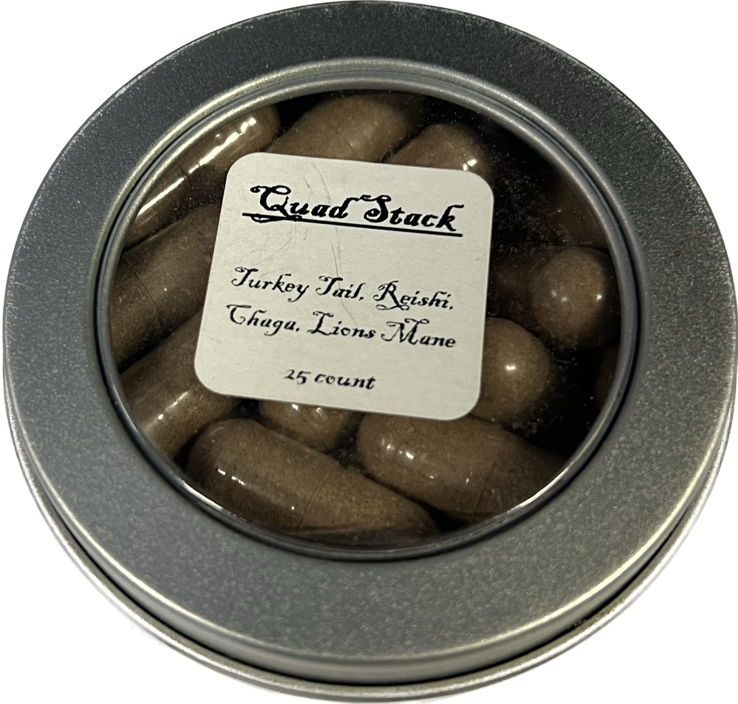 Quad-Stack Mushroom Supplement Capsules