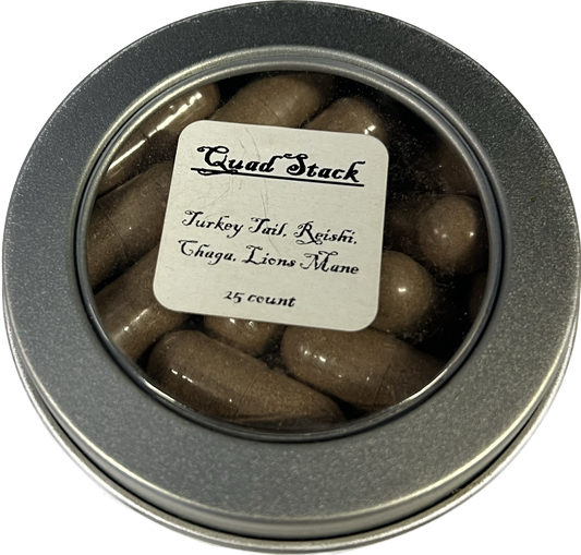 Quad-Stack Mushroom Supplement Capsules